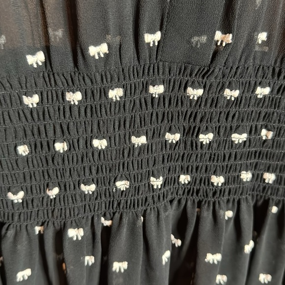 NWT Maje Rythonoeud Embroidered Bow Print Mini Dress Size 40 Size 10 - Picture 4 of 13